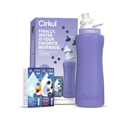 32oz. Matte Periwinkle Stainless Steel Bottle Starter Kit B5